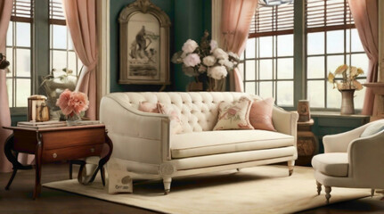 white color couch having beautiful interior look 