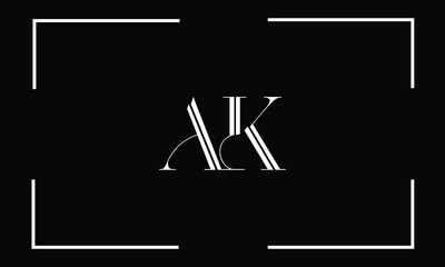 AK, KA, A, K, Abstract Letters Logo Monogram