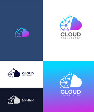 Cloud Technology Logo Icon Brand Identity Sign Symbol Template 
