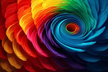 Foto op Plexiglas a rainbow colored spiraling spiral © Eduard