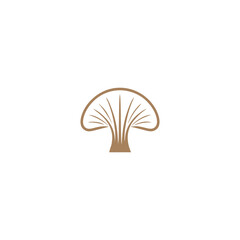 Oyster mushroom logo design, food consumption mushroom silhouette vector illustration
