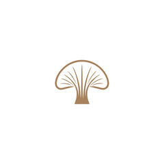 Oyster mushroom logo design, food consumption mushroom silhouette vector illustration