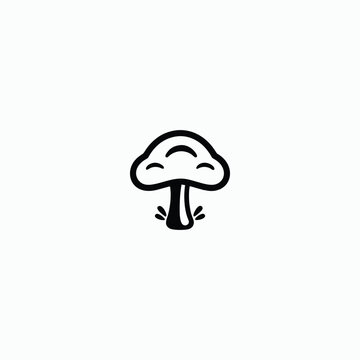 recommend clip art: Oyster mushroom logo design, food consumption mushroom silhouette vector illustration