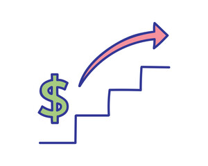 Dollar icon design, Money finance commerce market payment invest and buy theme Vector illustration