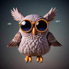 owl wearing sunglasses, generative AI