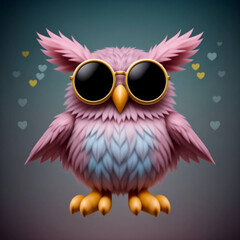 owl wearing sunglasses, generative AI
