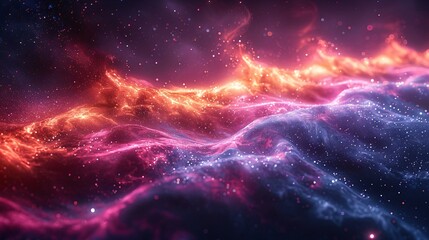 neon line glowing technology, galaxy color technology background technology backdrop, fantasy theme
