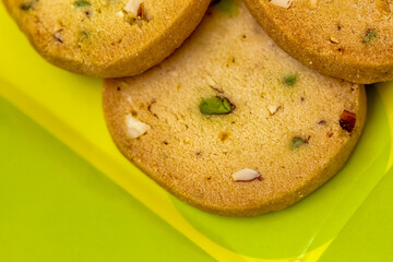 Snacks & tea on isolated background