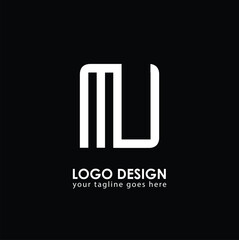 MU MJ Logo Design, Creative Minimal Letter MJ MU Monogram