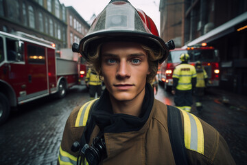 Portrait of a fireman in uniform