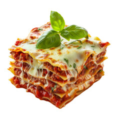 Delicious Lasagna on Transparent Background