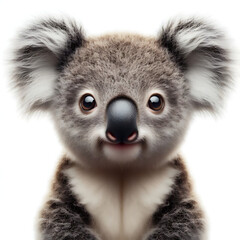 Cute cartoon koala, Portrait of male Koala bear, Phascolarctos cinereus, 3 years old