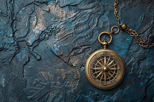 a compass on a chain