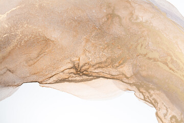 Luxury abstract fluid art alcohol ink technique: bronze, silver, metallic and gold color.