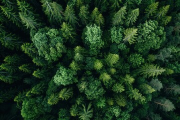 A view from above of a green forest
