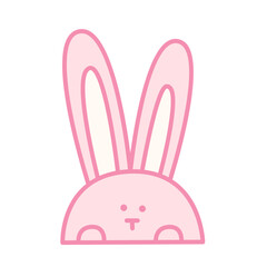 Pink bunny, cute character, vector illustration - 750609477