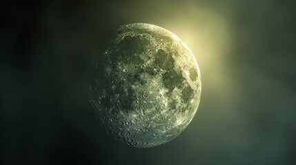 Realistic moon background - obrazy, fototapety, plakaty