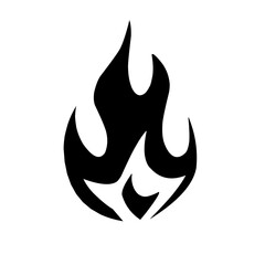 Kumpulan ikon api monokrom vektor. Ilustrasi sederhana api dalam gaya datar