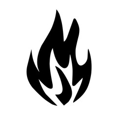 Kumpulan ikon api monokrom vektor. Ilustrasi sederhana api dalam gaya datar