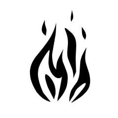 Kumpulan ikon api monokrom vektor. Ilustrasi sederhana api dalam gaya datar