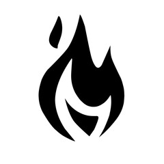 Kumpulan ikon api monokrom vektor. Ilustrasi sederhana api dalam gaya datar