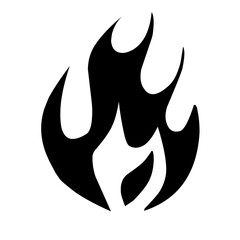 Kumpulan ikon api monokrom vektor. Ilustrasi sederhana api dalam gaya datar