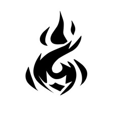 Kumpulan ikon api monokrom vektor. Ilustrasi sederhana api dalam gaya datar