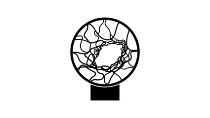 top view of basketball basket, black isolated silhouette © OMIA