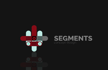 set vector linear logotypes geometric abstract symbols elegant icons