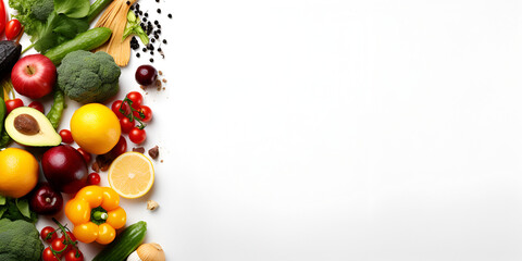Obraz na płótnie Canvas Fresh colorful organic vegetables on a white background 