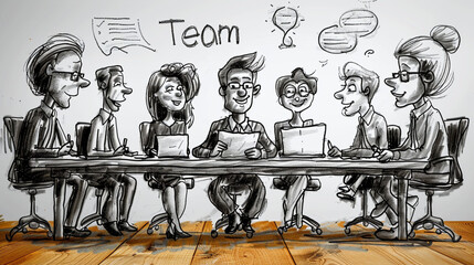 Synergistic Summit: Stylized Office Collaboration in Team Meeting