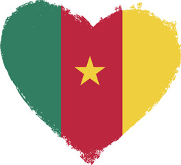 Cameroon flag in heart shape.