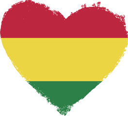 Bolivia flag in heart shape.