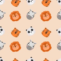 Fototapeta premium Pattern seamless Animals postcard card background package