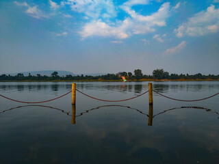 A river in central india with clear sky 