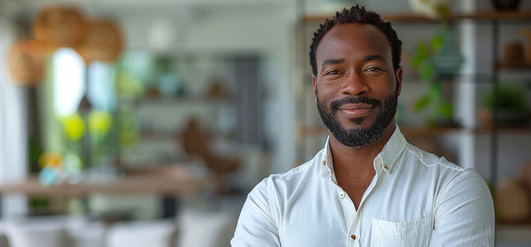 A close-up portrait of a successful African or African-American man