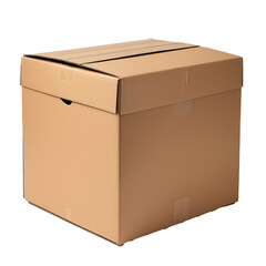 Cardboard Box Isolated on White for Storage Solutions isolated on transparent background PNG file
