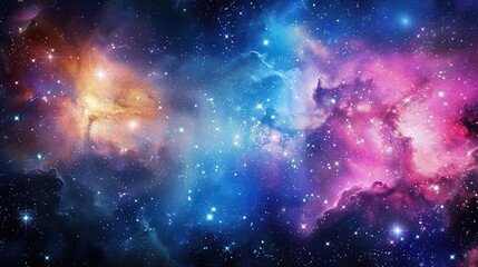 Fototapeta premium Panoramic view of the galaxy and star. Abstract space background