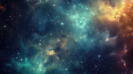 Naklejka premium Panoramic view of the galaxy and star. Abstract space background