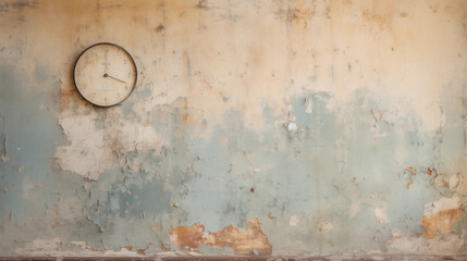 old wall texture, background concept with a clock 