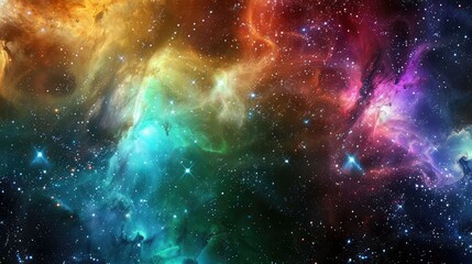 Obraz premium Panoramic view of the galaxy and star. Abstract space background