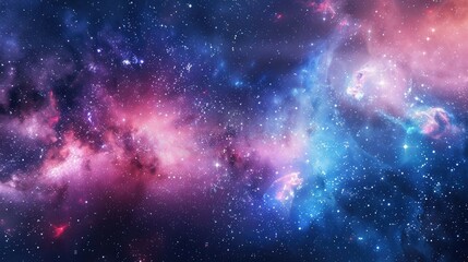 Obraz premium Panoramic view of the galaxy and star. Abstract space background
