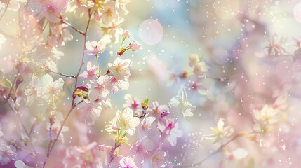 Dreamy Pastel Colored Sakura Background