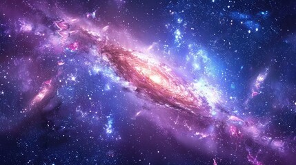 Fototapeta premium Panoramic view of the galaxy and star. Abstract space background