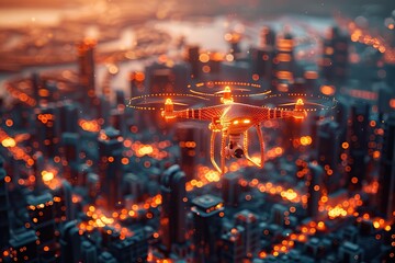 drone over the city