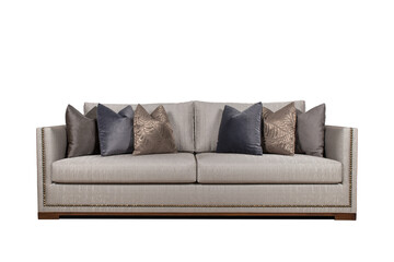Cushioned three-seater armchair and sofa for the living room.