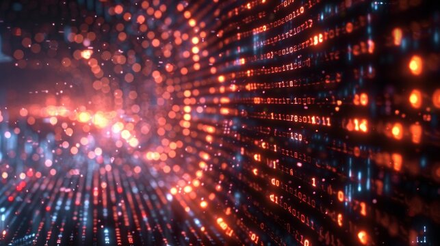 An artistic backdrop featuring intricate programming patterns and digital code, symbolizing the beauty of software development and data processing.