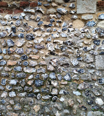 Ancient flint wall in Winchester