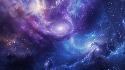 Obraz premium Panoramic view of the galaxy and star. Abstract space background
