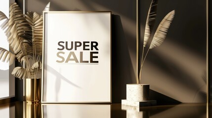 Chic sale advertisement in upscale interior